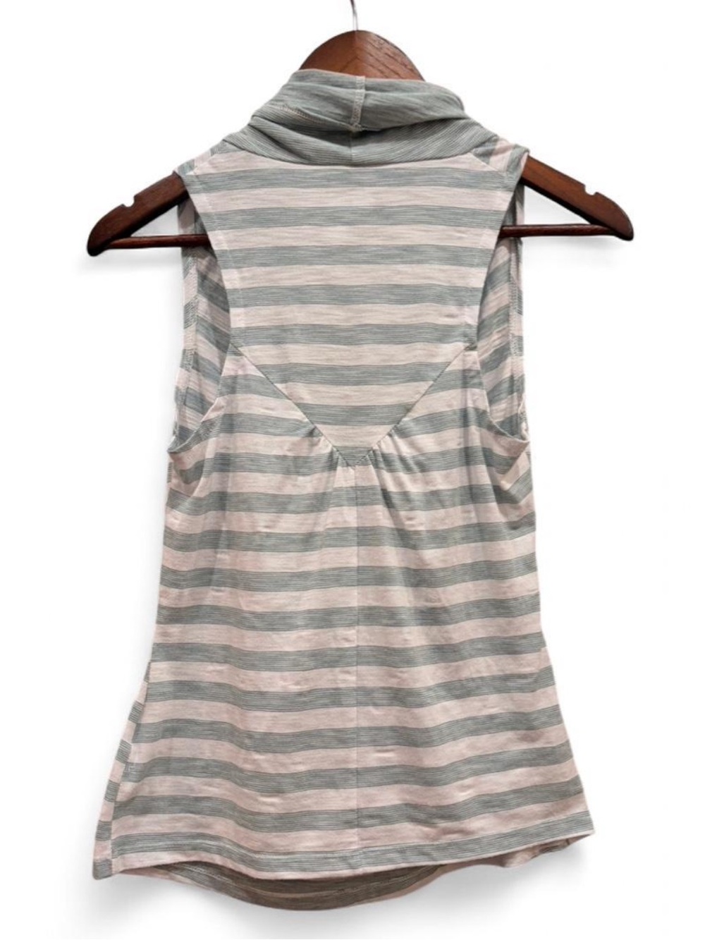 Converse One Star Sleeveless Cowlneck Teal & White Stripe Top | Small - Picture 4 of 7